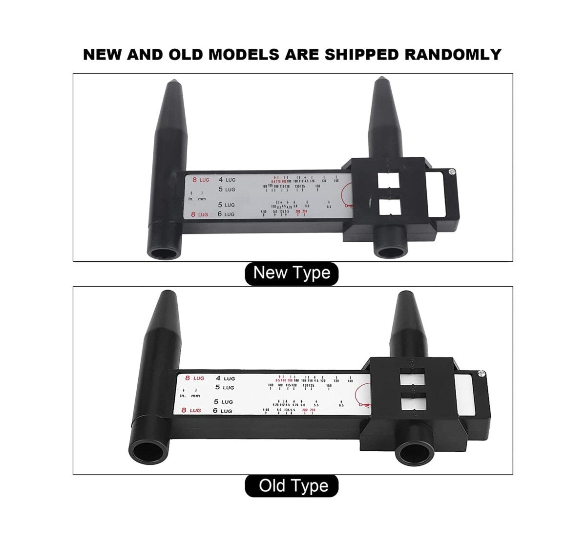 MT-RSR 113113 Wheel Bolt Pattern PCD Caliper Gauge, 4, 5, & 6 Lug Wheels