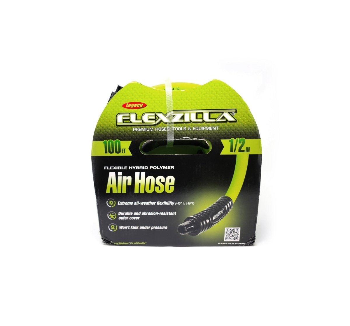 MT-RSR 12100YW3 Flexzilla Air Hose, 1/2" x 100', 3/8" MNPT Fittings, Hybrid Polymer