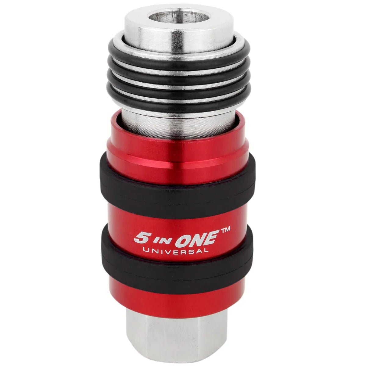 MILTON MIL-1750 Universal Air Coupler, 1/4" MNPT, M/V/T/A/L Style, Safety Exhaust