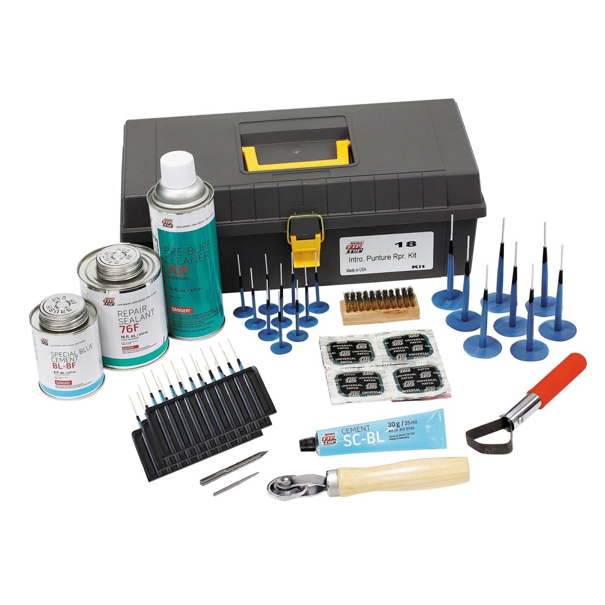 REMA REM-18 Tire Puncture Repair Kit, #18 Kit for Tubeless Tire Repairs