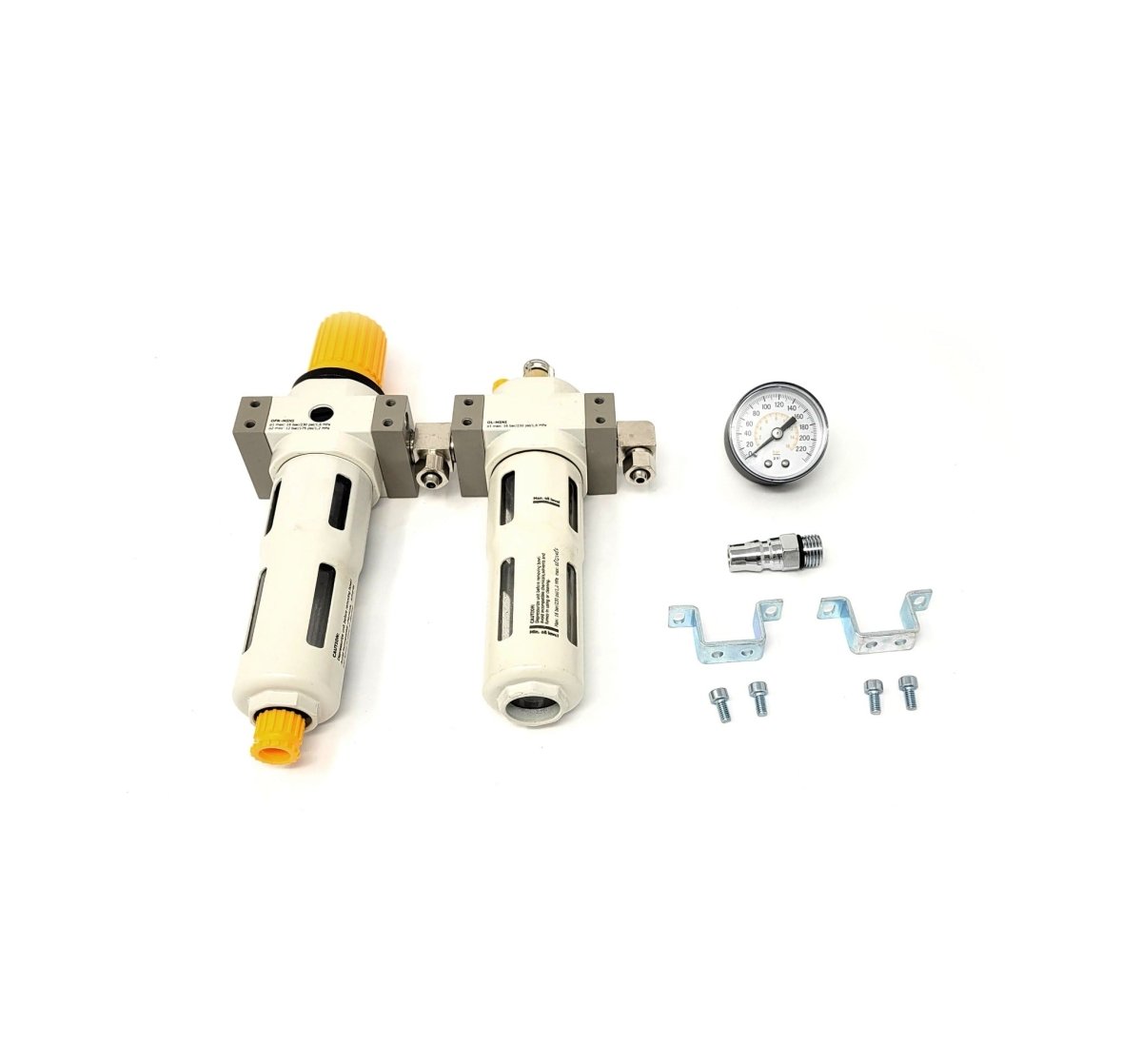 MT-RSR 21200 Automatic Air Filter Regulator Lubricator, 230 PSI Max, 140°F Max Temp, 25 Micron Filter
