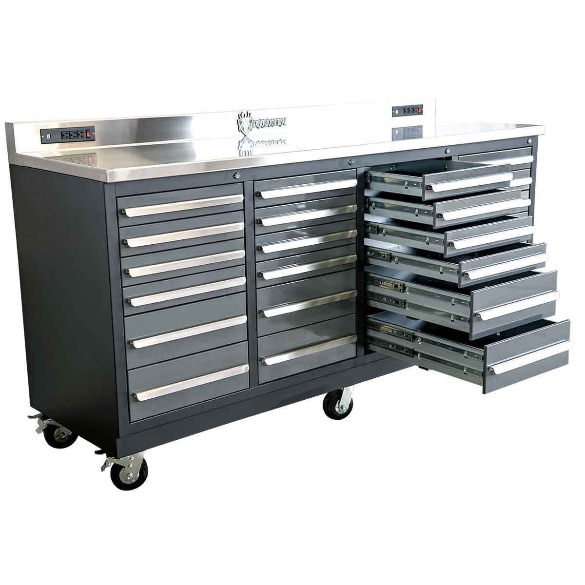 Dragonfire Pro Series 24 Drawer 7FT Workbench