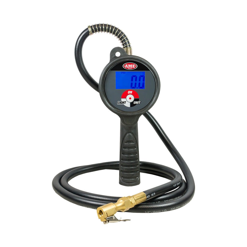 AME 24867 – Air Inflator Gauge, Digital, 72" Air Hose, Clip Chuck