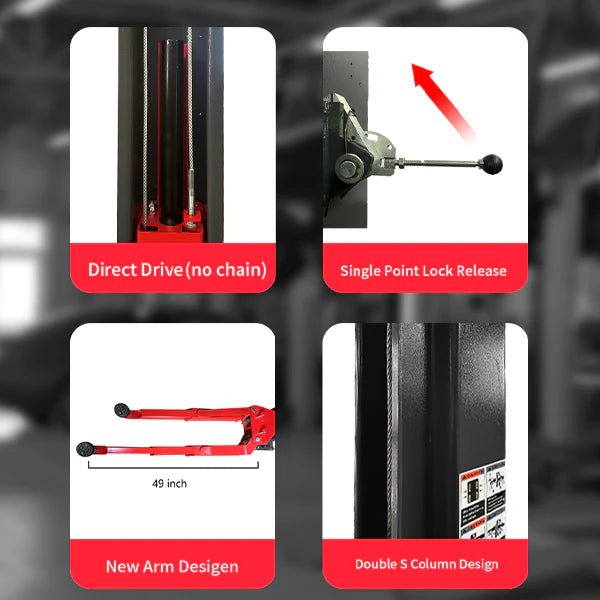 Katool AS110D – Two-Post Lift (11,000 lb, Asymmetric)
