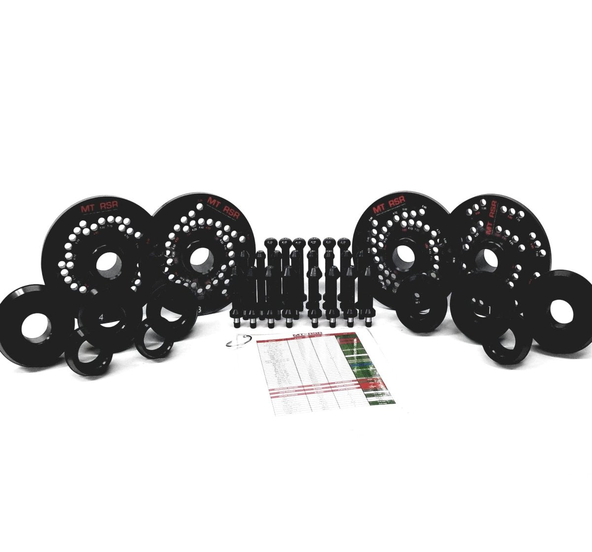MT-RSR 4030-40 Pin Plate and Collet Set for Wheel Balancer, Includes 4 Pin Plates and 9 Collets
