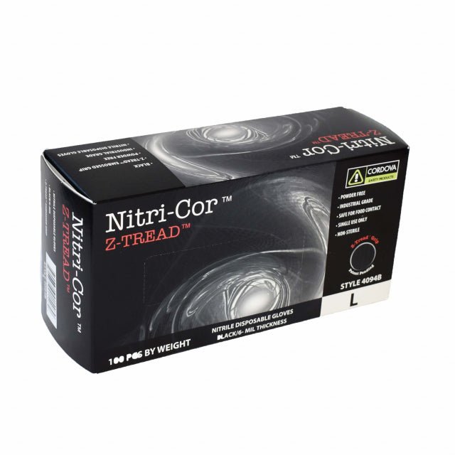MT-RSR 36-10-100XXL Nitrile Gloves, 6mil Z-Tread Textured – XXL, Box of 100