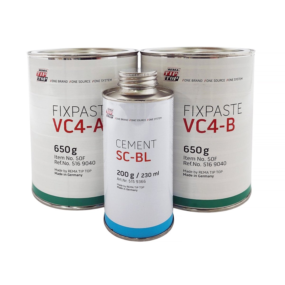 REMA REM-50F Vulcanizing Compound, 650 gm A & B + 225 gm Blue Cement – Flammable