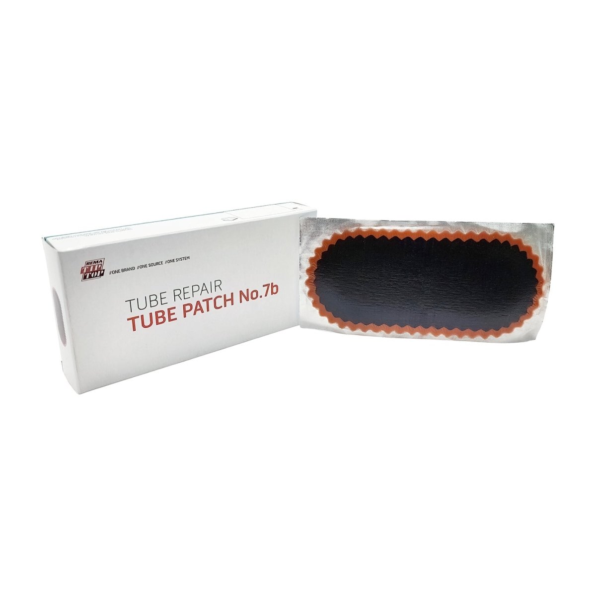 REMA REM-7B Tube Patch, 6" x 2" Oval, Red Edge (10 bx)