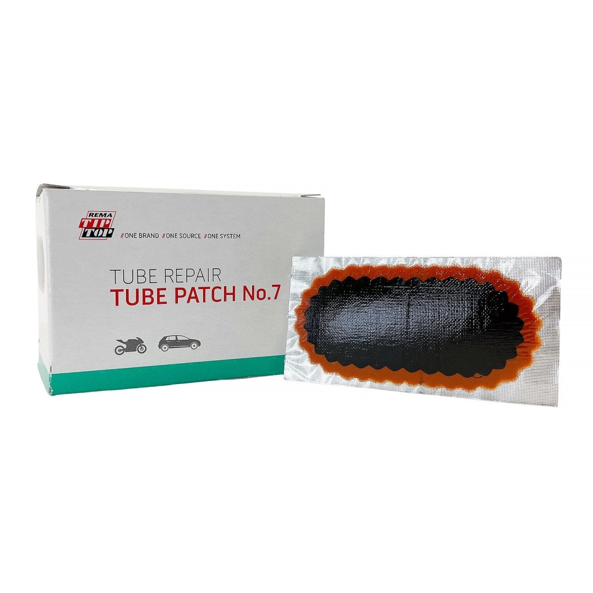 REMA REM-7 Tube Patch, 3" x 1-1/2" Oval, Red Edge (30 bx)