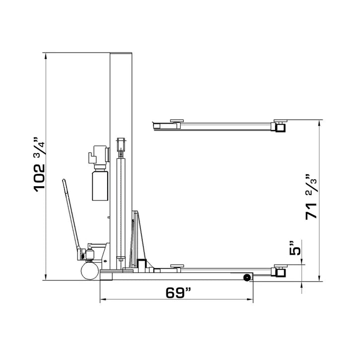 Katool KT-SPL700 7,000lbs Single Post Lift
