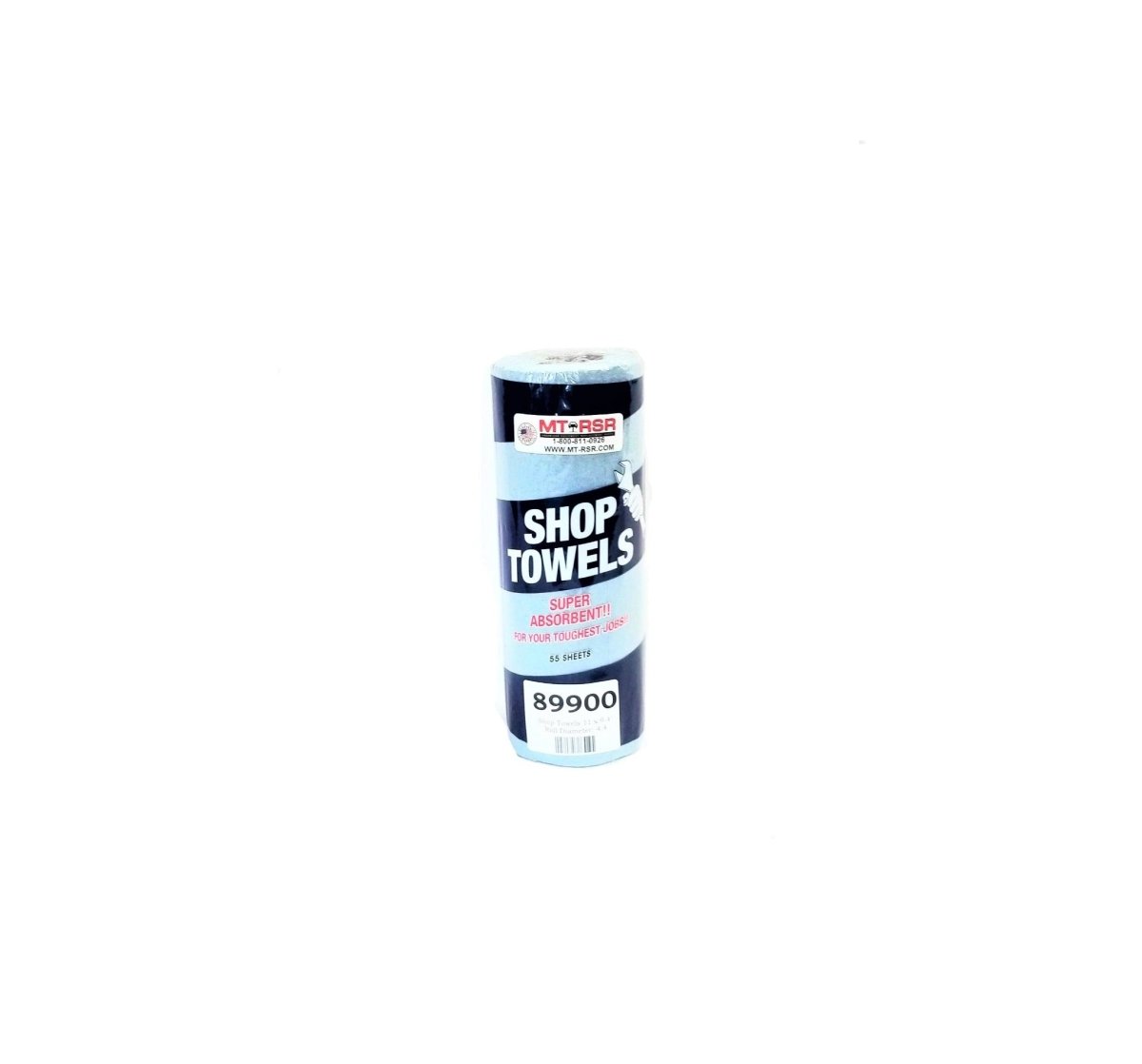 MT-RSR 89900 Shop Towel Roll, Blue, 55 Sheets, 40% Recycled Content