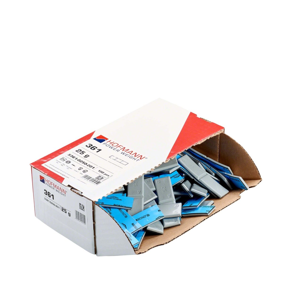 Hofmann Power Weight WW-WG-361-25 Adhesive Wheel Weights, Type 361, 25g, Box of 100