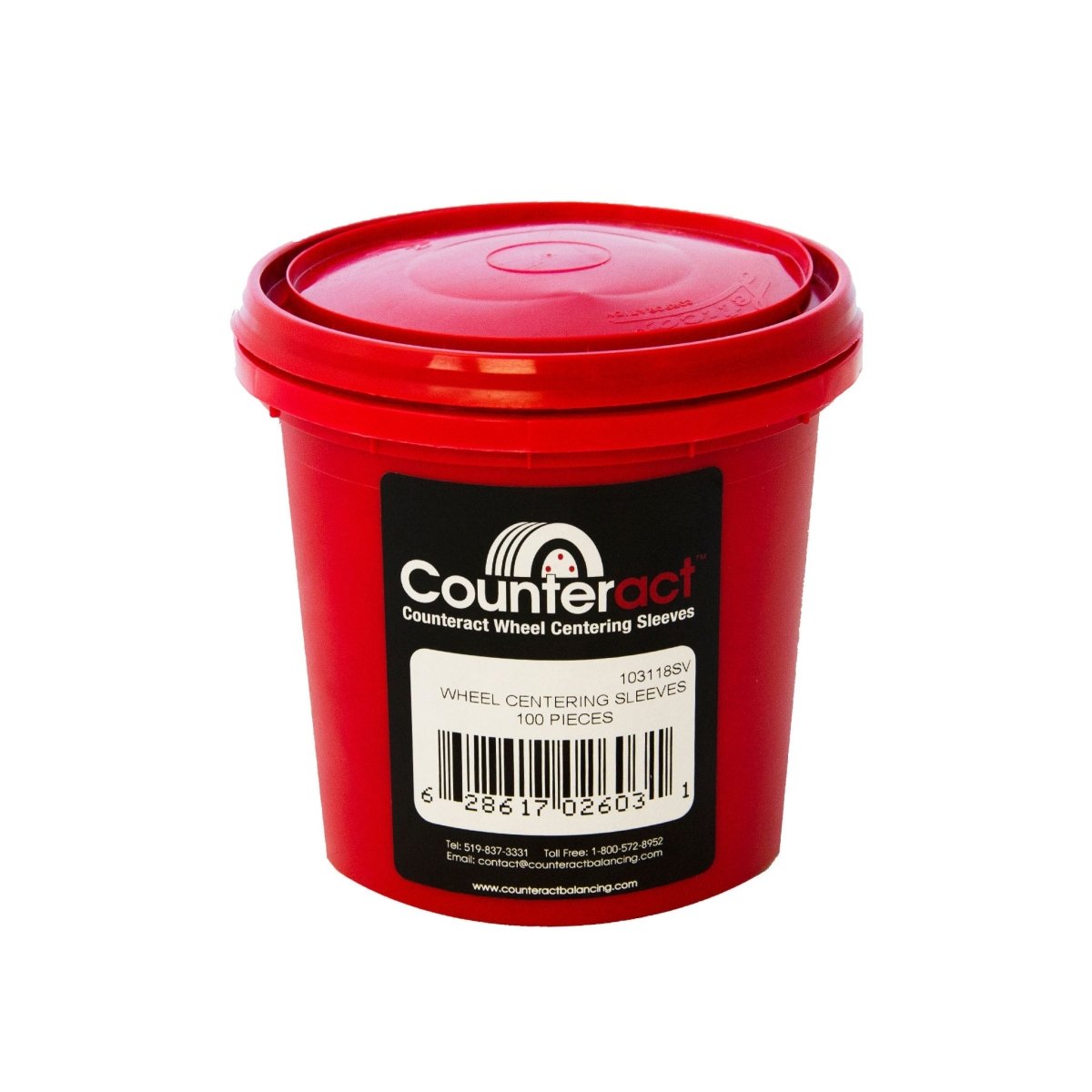 COUNTERACT CA-WCSC 100-Piece Wheel Centering Sleeve Bucket, 22mm for Hub-Piloted Wheels