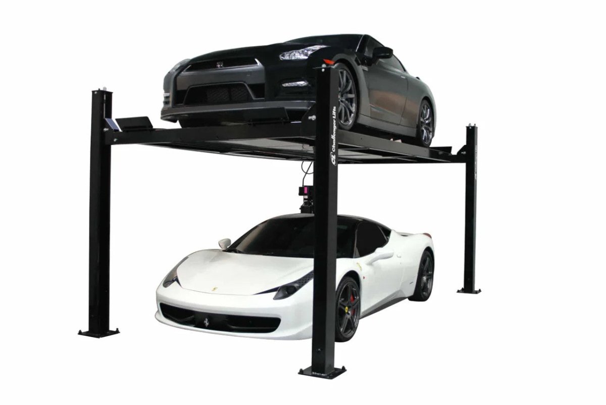 Challenger CL4P9W Four-Post Wide Car Storage Lift 9000 lb Capacity