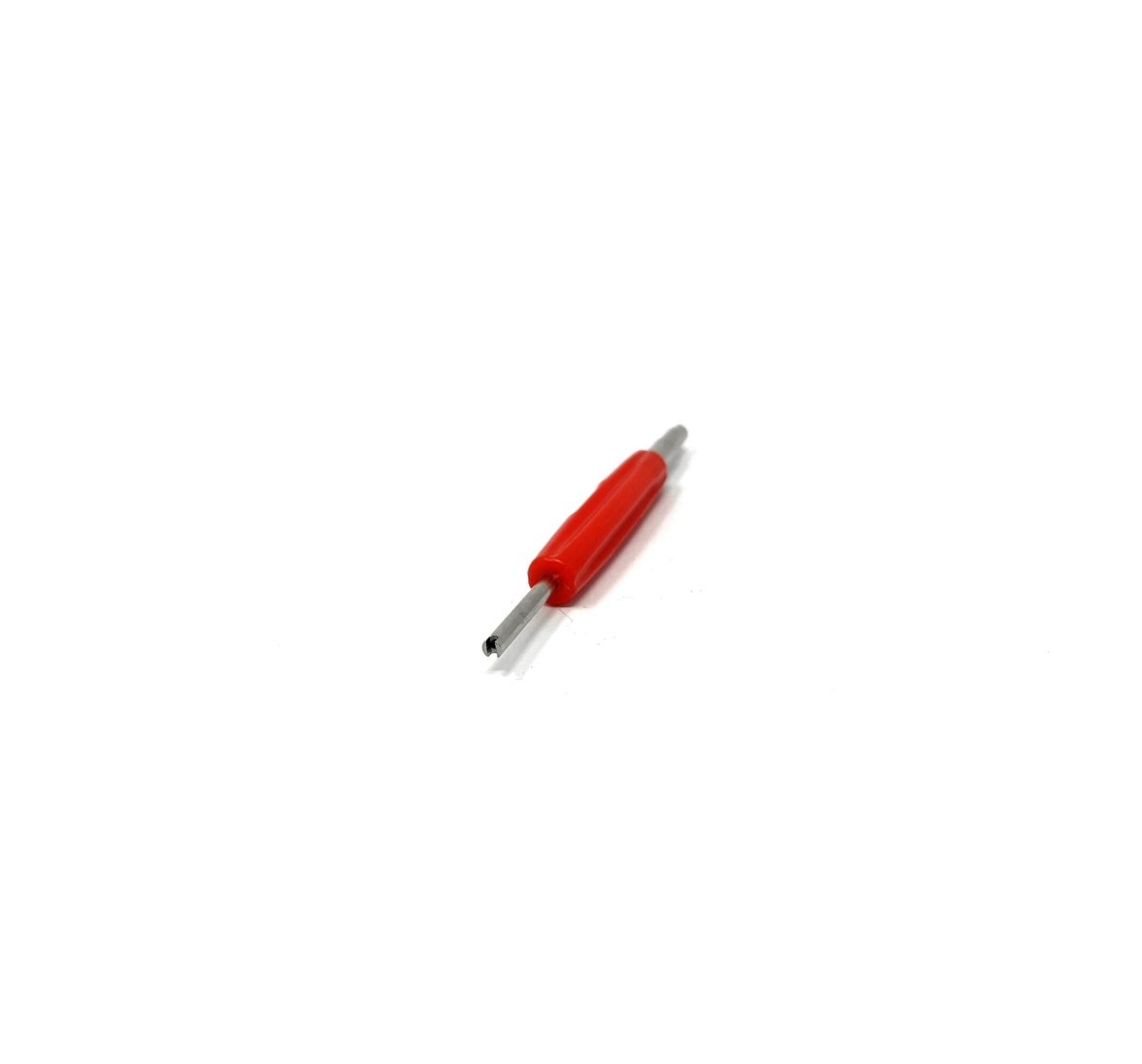 MT-RSR HAM-3111 2-way valve tool with red handle and metal ends on white background.
