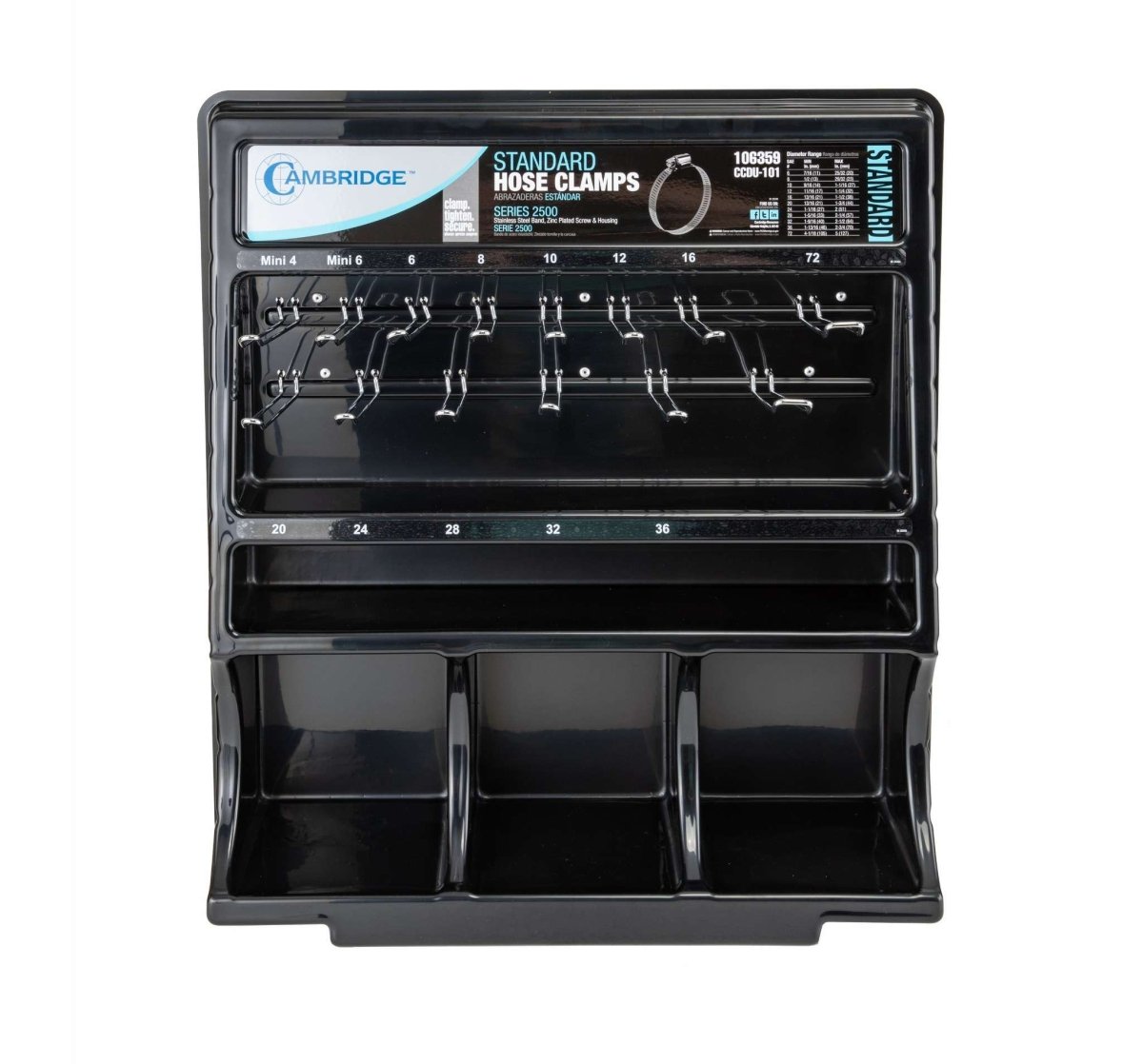 MT-RSR HC-DISPLAY Hose Clamp Display Case, 32" x 25" x 6" (Case Only, No Clamps)