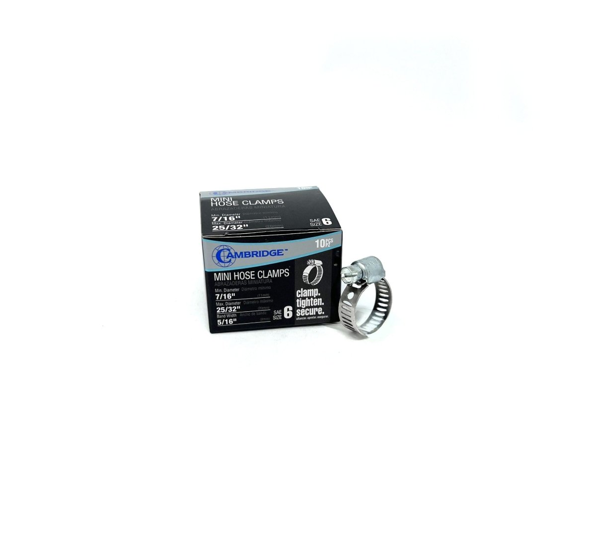 MT-RSR HCM-6E Mini Hose Clamp, 7/16" to 25/32" (Box of 10)