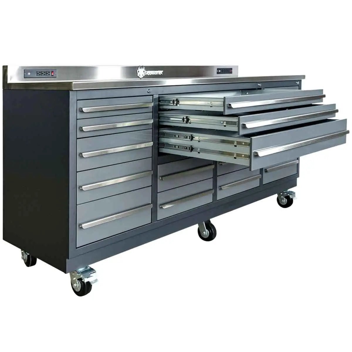 DRAGONFIRE TOOLS 17 Drawer Pro Series Heavy Duty 7FT Workbench