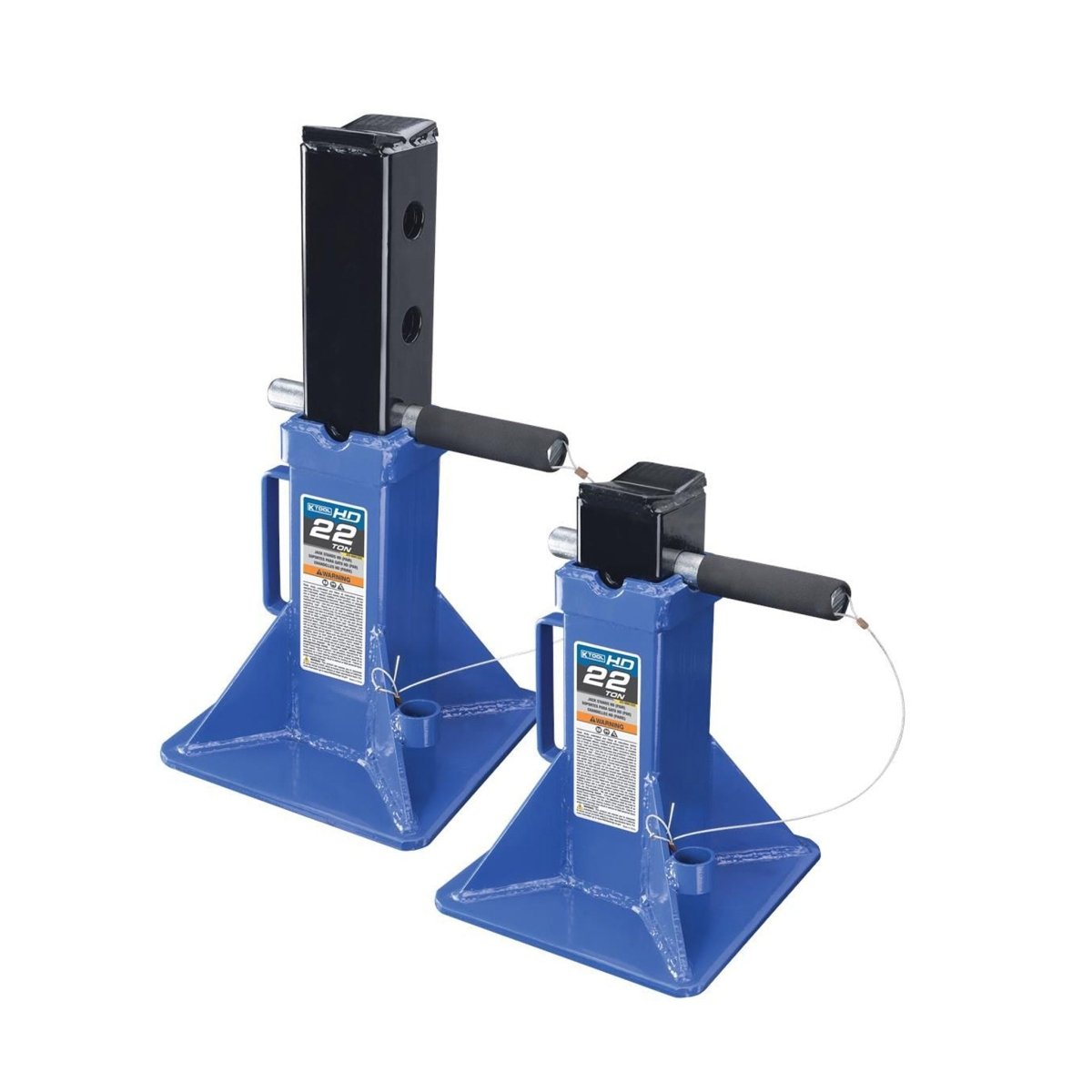 K-TOOL K-61222 22-Ton Heavy-Duty Pin-Style Jack Stands, 11.825" - 19.75" Range, Steel Construction