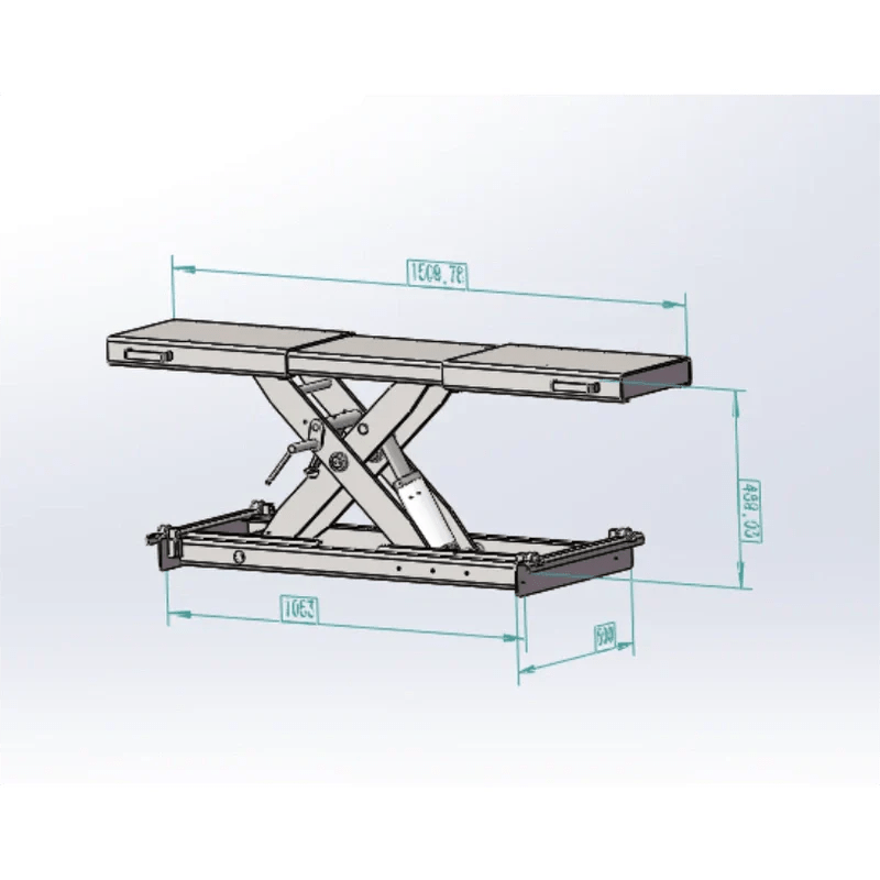 Maximum lifting height technical drawing for KT-RJ50