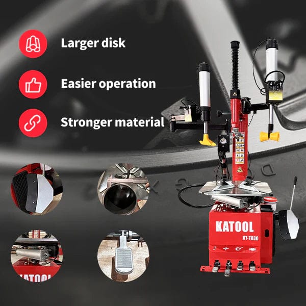 Katool KT-T830 – Tire Changer (Wheel Clamp, Assist Arms)
