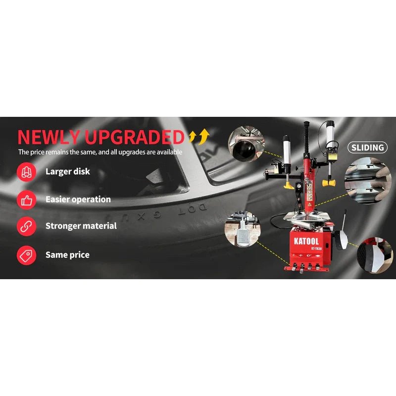 Katool KT-T830 – Tire Changer (Wheel Clamp, Assist Arms)