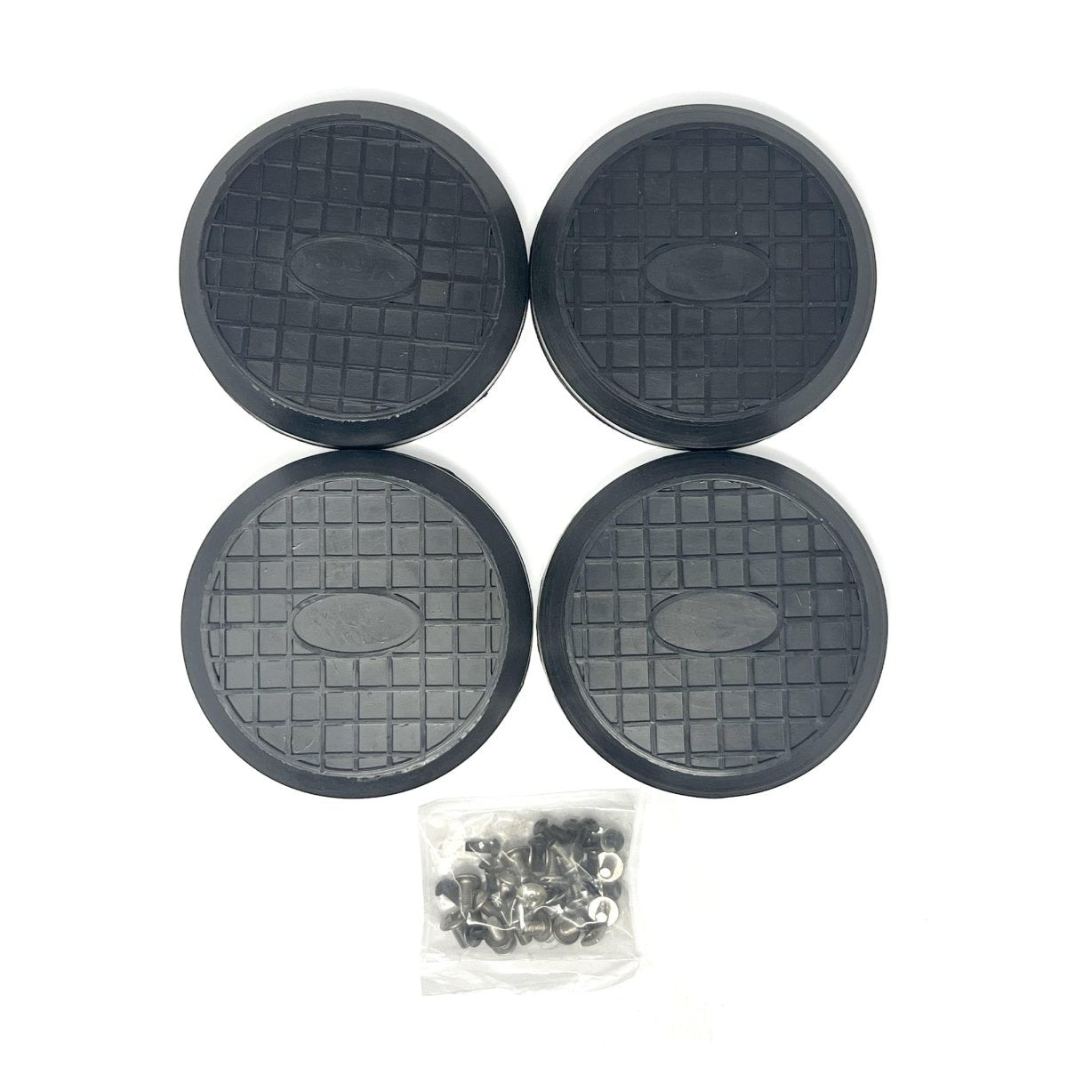 MT-RSR LP6202-3 Round Slip-On Waffle Rubber Pads w/ Screws (4-Pack) for Rotary Lifts