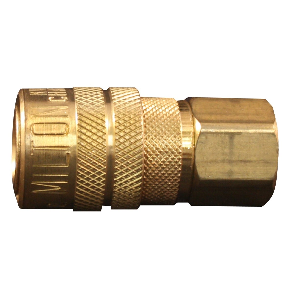MILTON MIL-715 1/4" FNPT M Style Coupler, 40 SCFM, 300 PSI, Brass