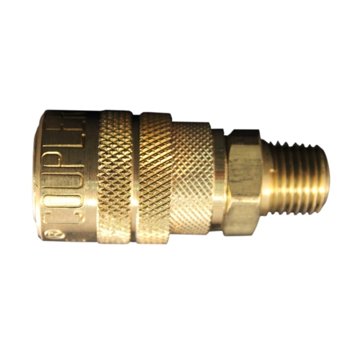 MILTON 716 1/4" Male NPT M-Style Coupler, 300 PSI, 40 SCFM, Brass