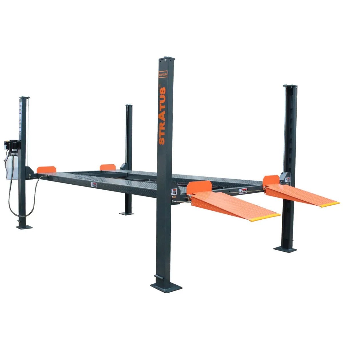 Stratus 4 Post-Lift 8,000 lbs Capacity Manual Release Compact Storage Parking Car Lift With Castors, SAE-P48C