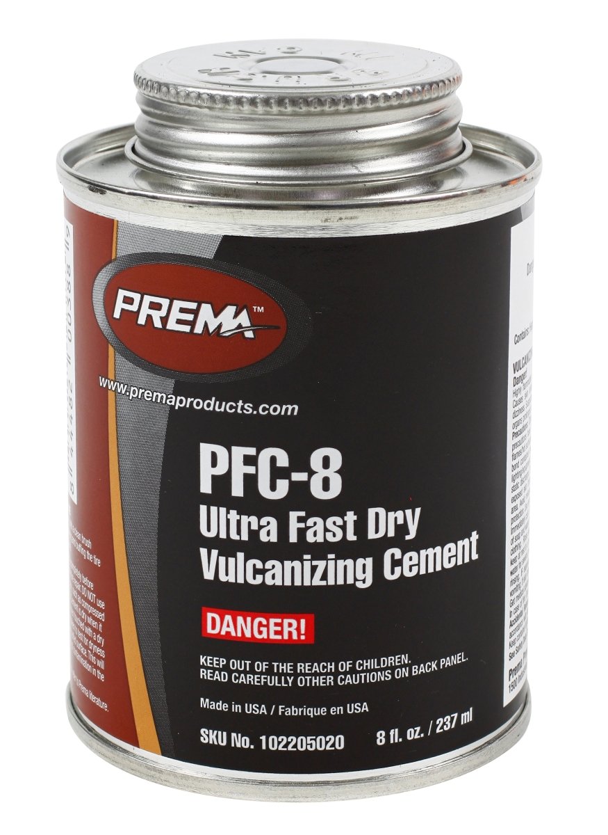 PREMA PRE-PFC-8 Cement, Clear Universal, 8 oz Brush Top Can, Ultra-Fast Dry, Flammable