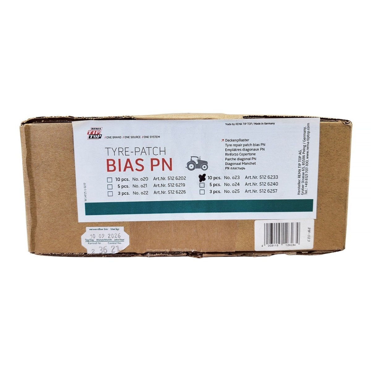 REMA REM-PN-23 Bias Ply Repair Unit, AG, 10", 6-Ply (Box of 10)