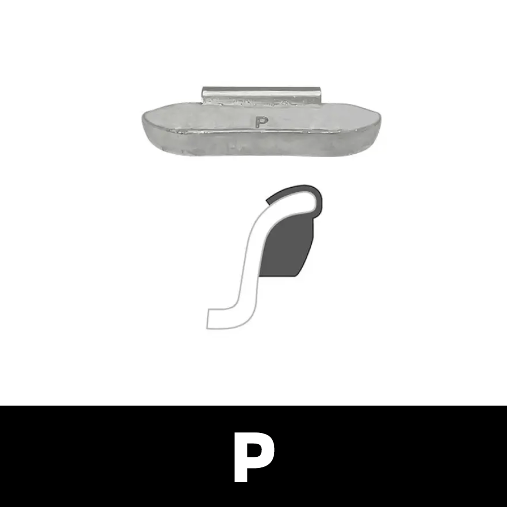 MT-RSR WW-Z-P-050 Zinc Clip-On Wheel Weights, 0.5 oz, P Profile, Box of 25