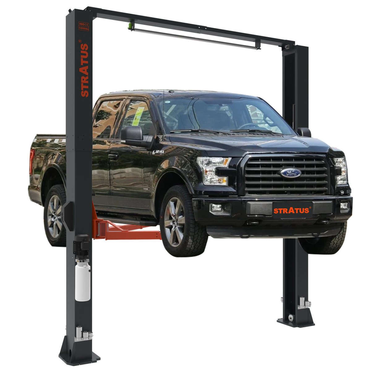 Stratus 2 Post Overhead Clear Floor Direct Drive Auto Vehicle Lift, 14,000 lbs Capacity, Single Point Manual Release, SAE-C14X