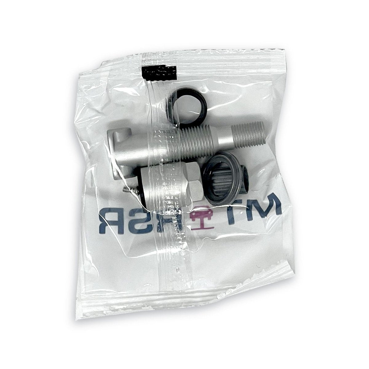 MT-RSR TPS-6201 components in clear bag, including valve stem, nut, grommet, washer and cap for VDO TG1B.