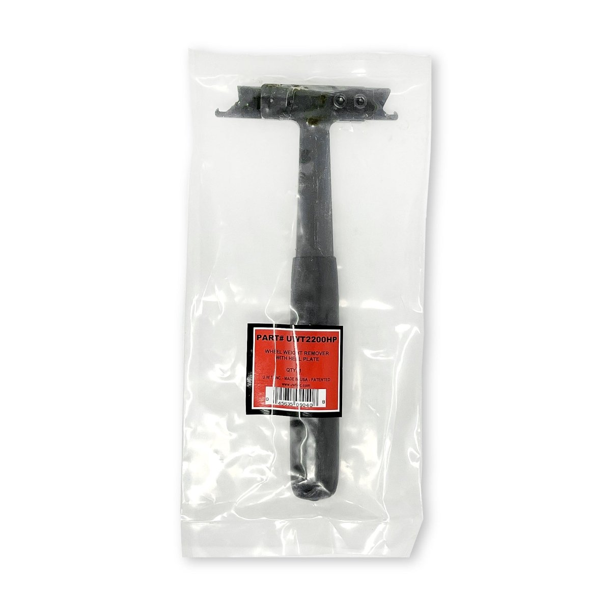 UWT UWT-2200-HP wheel weight remover tool packaged in clear plastic with label visible.