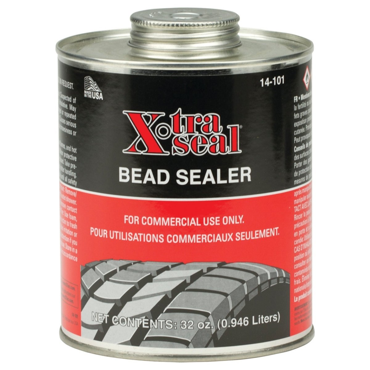 XTRA SEAL 32oz bead sealer metal can with red and black label shown on white background.