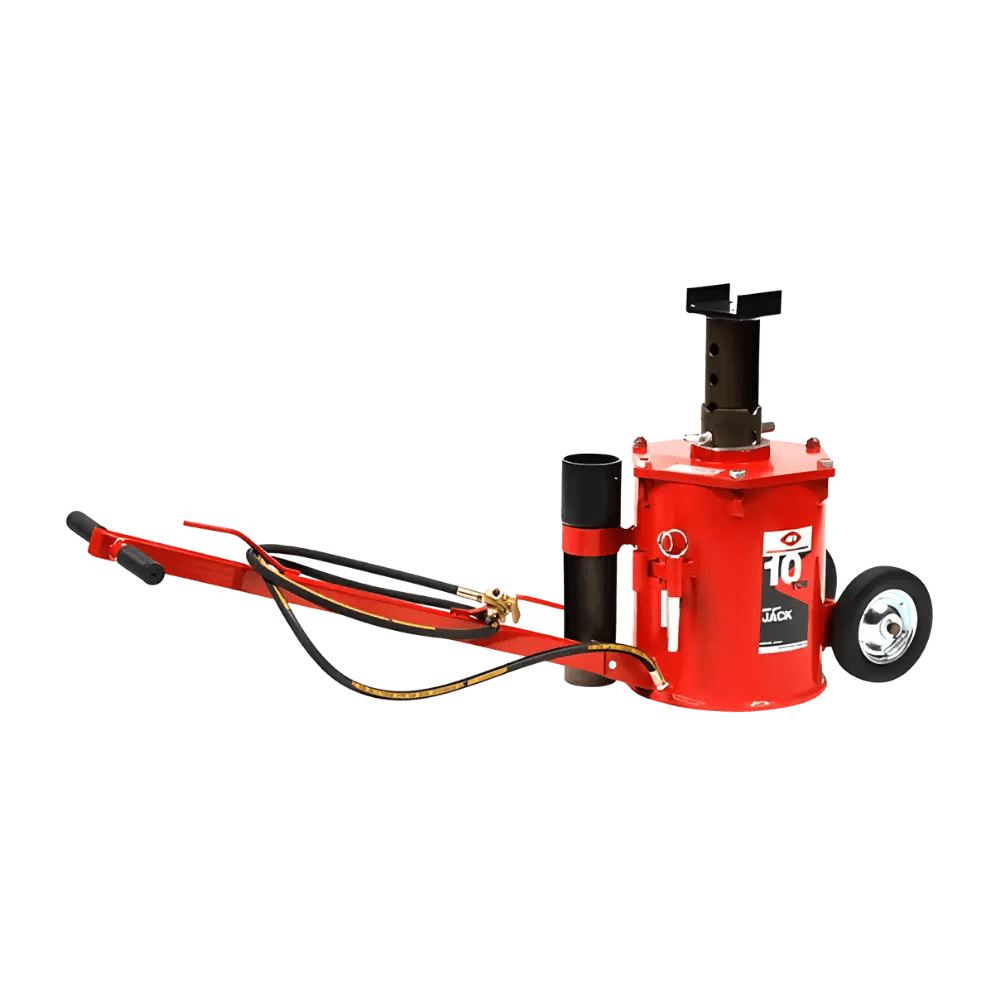 Red AFF 10 ton air lift jack pair with 10-ton capacity