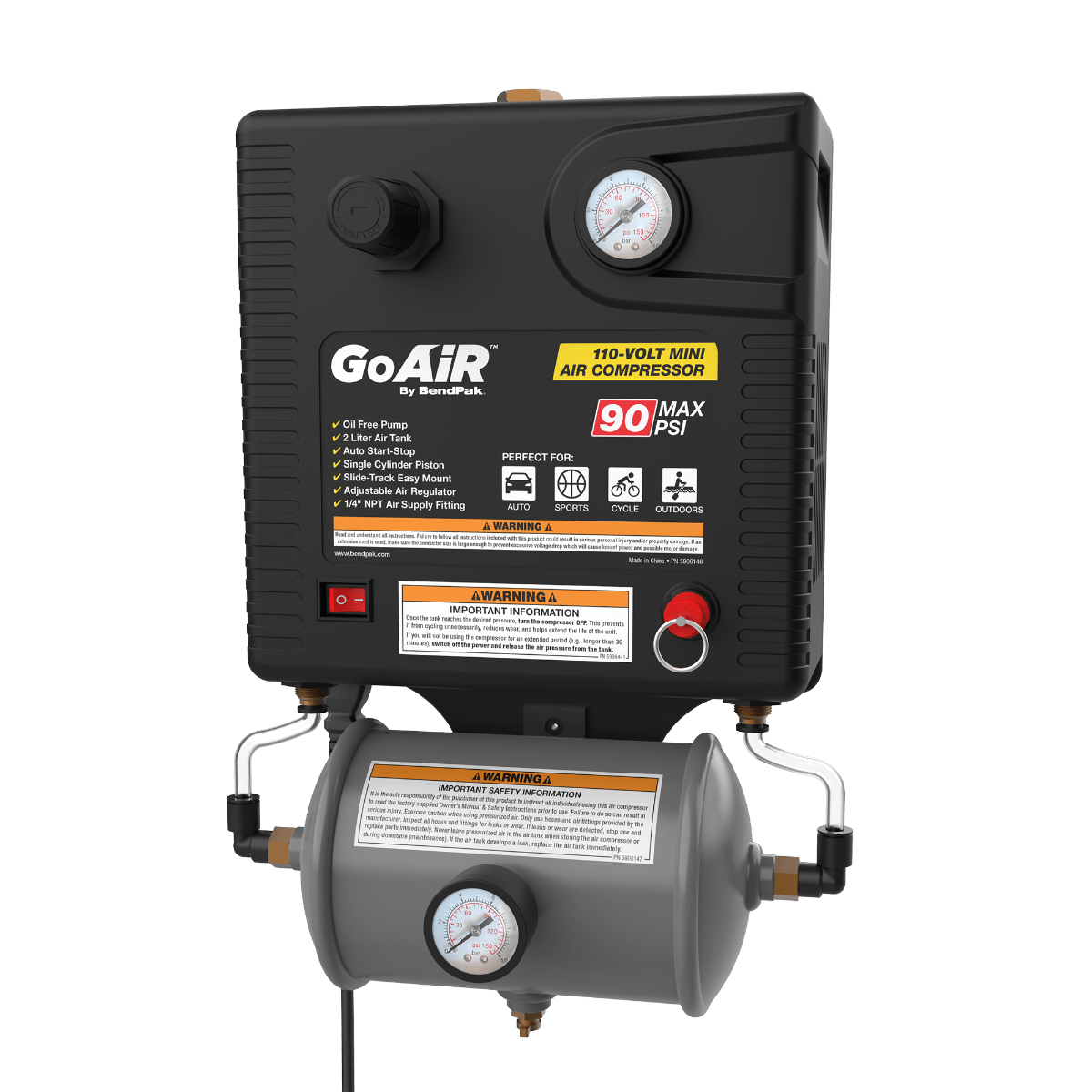 BendPak Mini Air Compressor - 110V 120 PSI Max