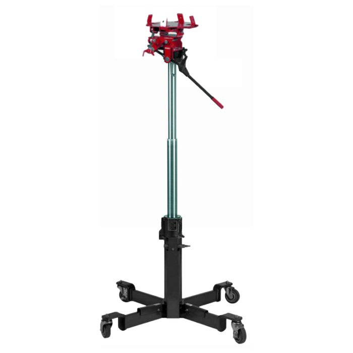 Challenger CLHM-HTCJ-1000 High-Rise Transmission Jack with 2,000 lb capacity, 30-inch start height, and 360° rotating head for precision and versatility.