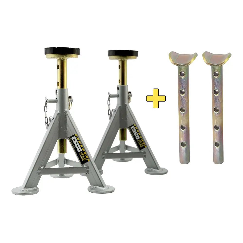 ESCO 10498K 3 Ton Jack Stand w/ Axle and Rubber Cushion Post (Pair)
