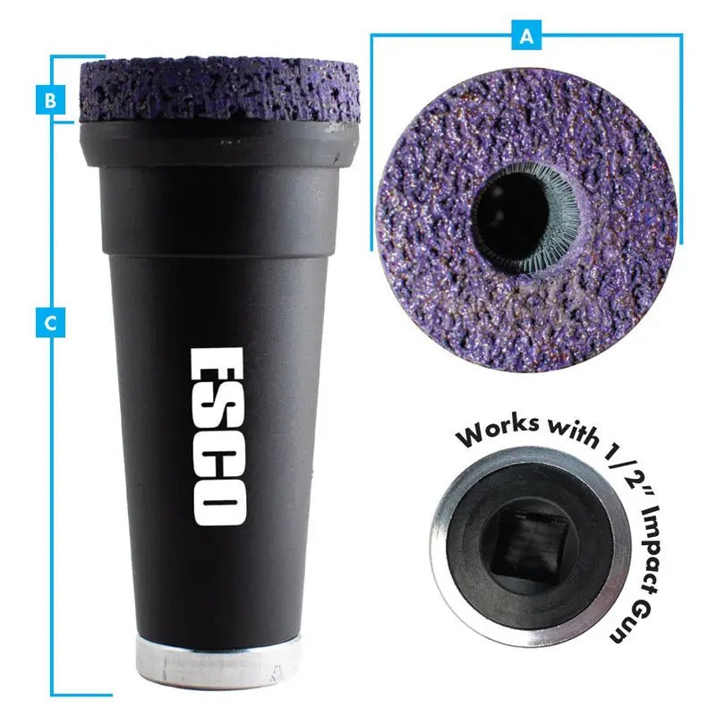 ESCO 50172 HD Impact-Driven Hub Stud Wheel Cleaner 1/2 inch