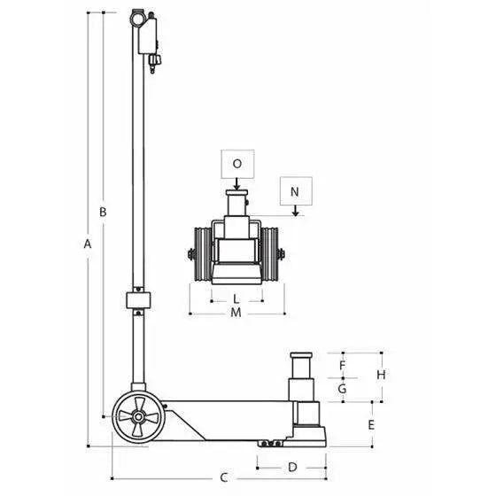 ESCO YAK 44/22 Ton Air/Hydraulic Low Profile Jack
