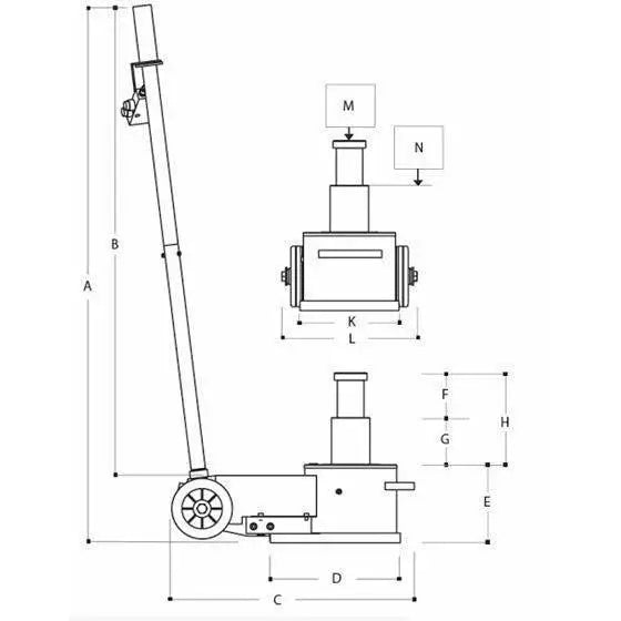 ESCO YAK 44/22 Ton Air/Hydraulic Portable Jack