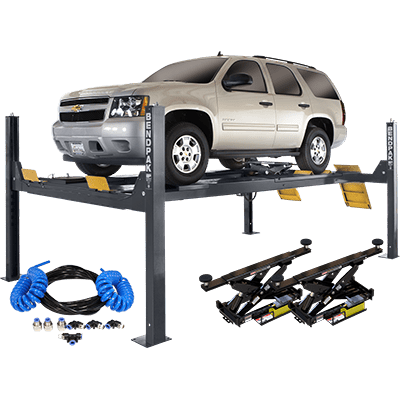 BENDPAK HDS-14LSXE Four-Post Alignment Lift with RJ7W and Airline Kit, 14,000 lb Capacity