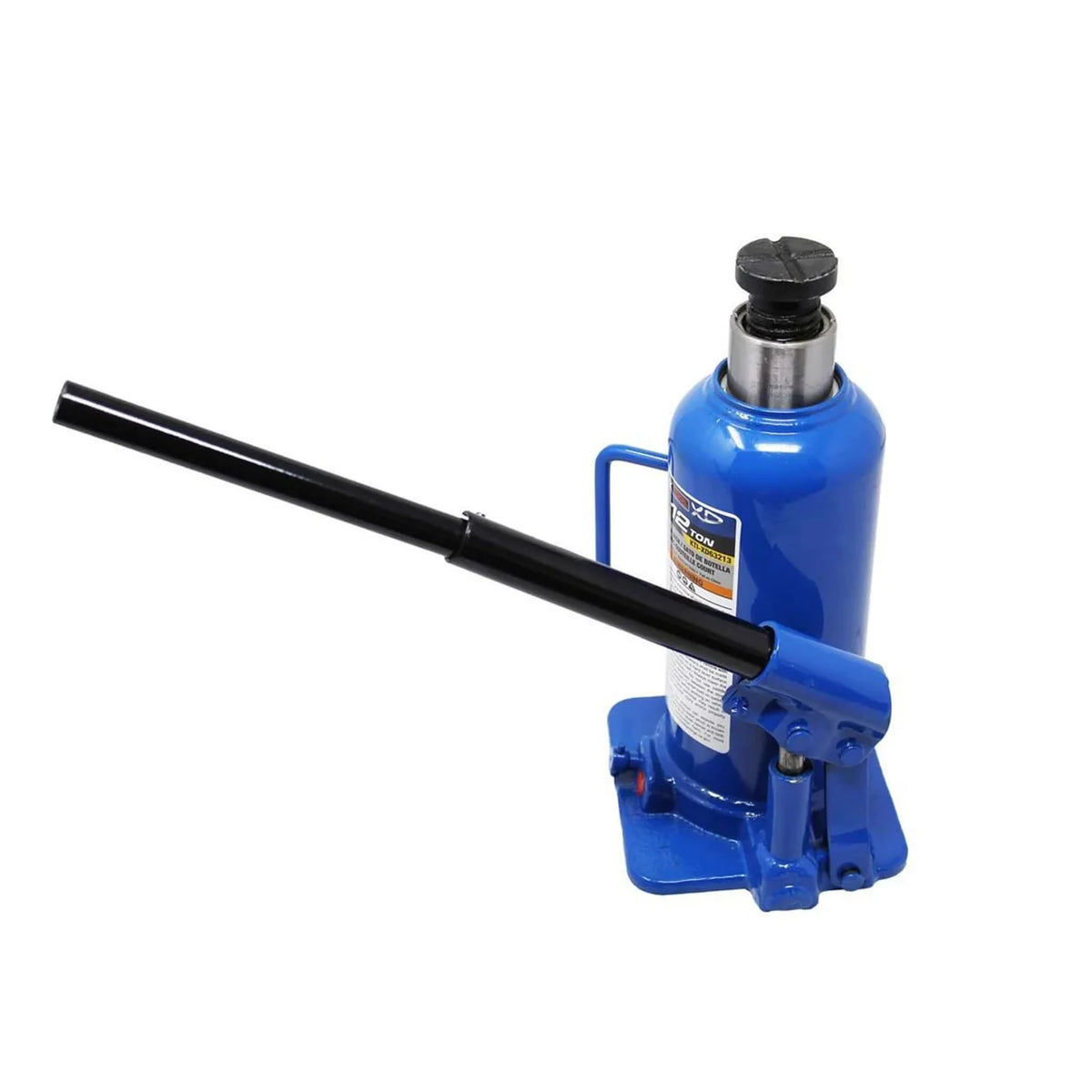 K Tool 12 ton bottle jack with the handle fitted in the pump socket