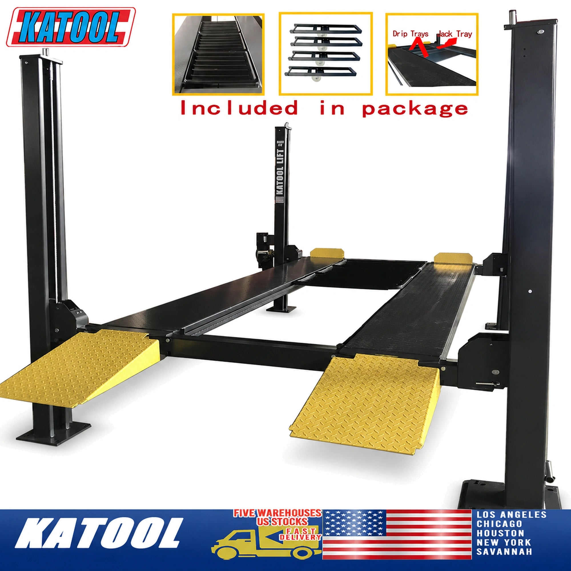Katool KT-4H850 - 4-Post Car Lift (8,500 lb)