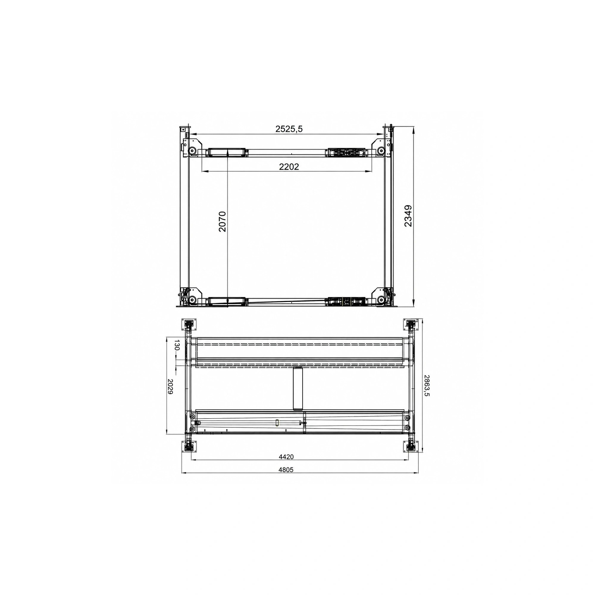 Katool KT-4H950 - 4-Post Car Lift (9,500 lb, Storage)