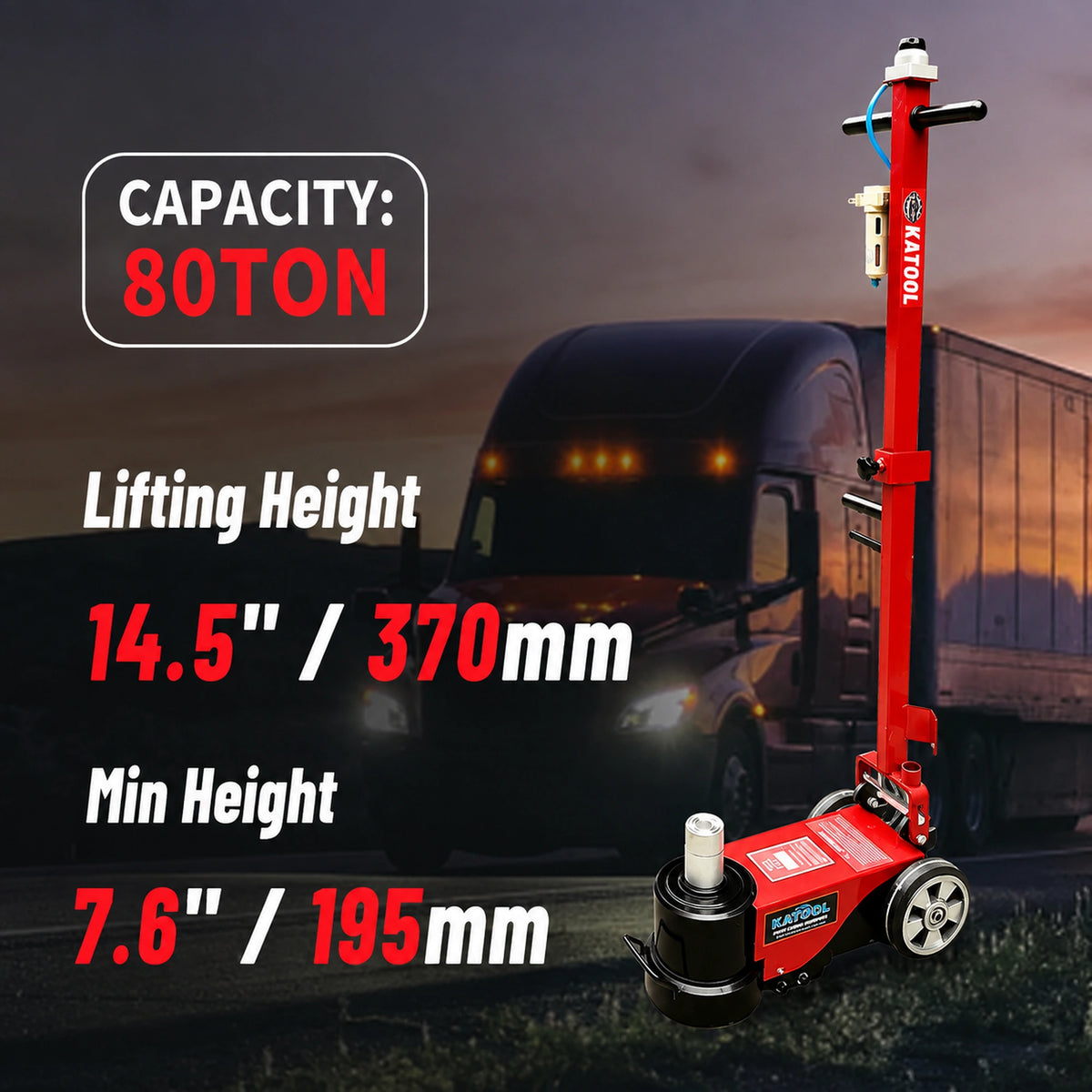 Katool KT-J80T - Pneumatic Jack (80-Ton)