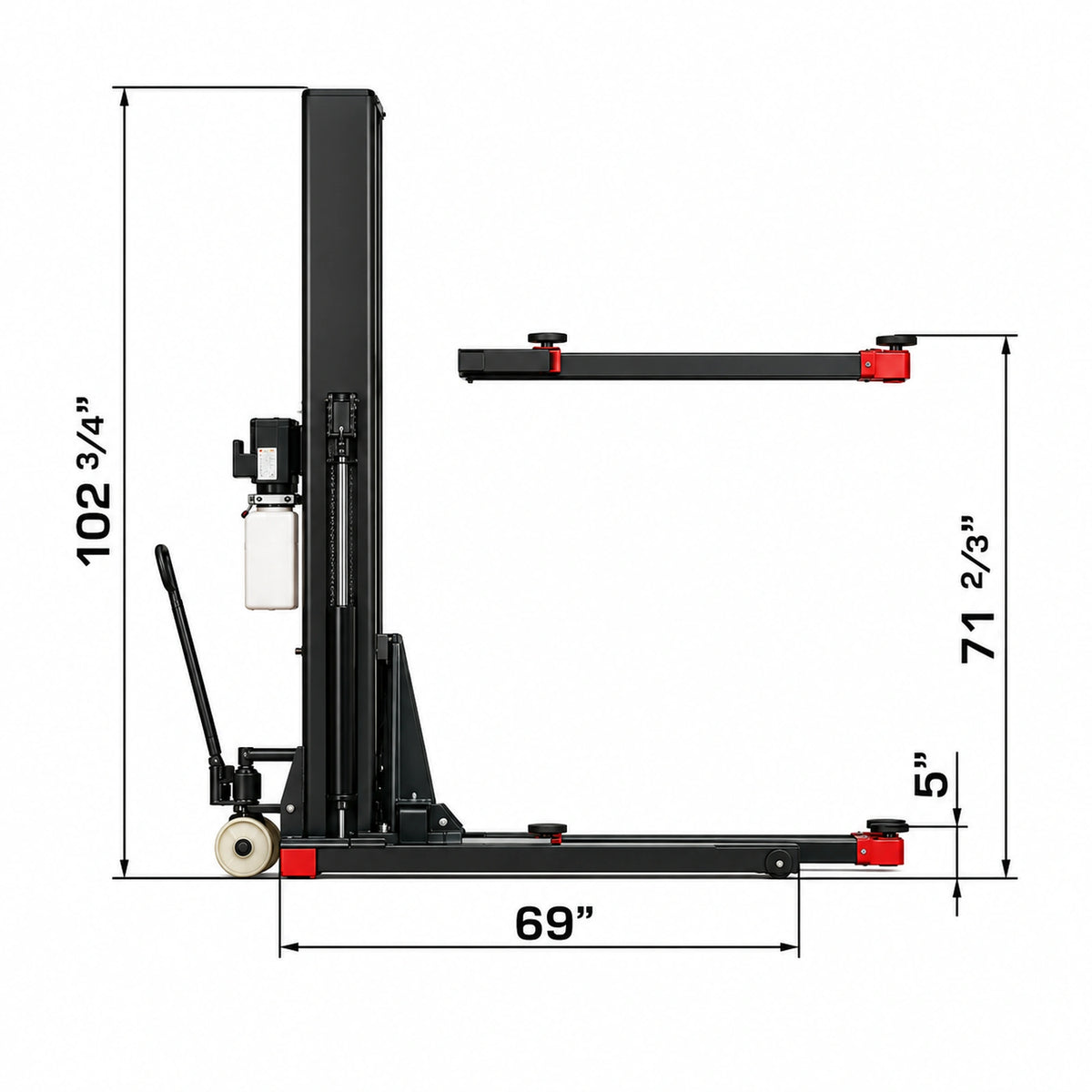 Katool KT-SPL700 - Single-Post Car Lift (7,000 lb)